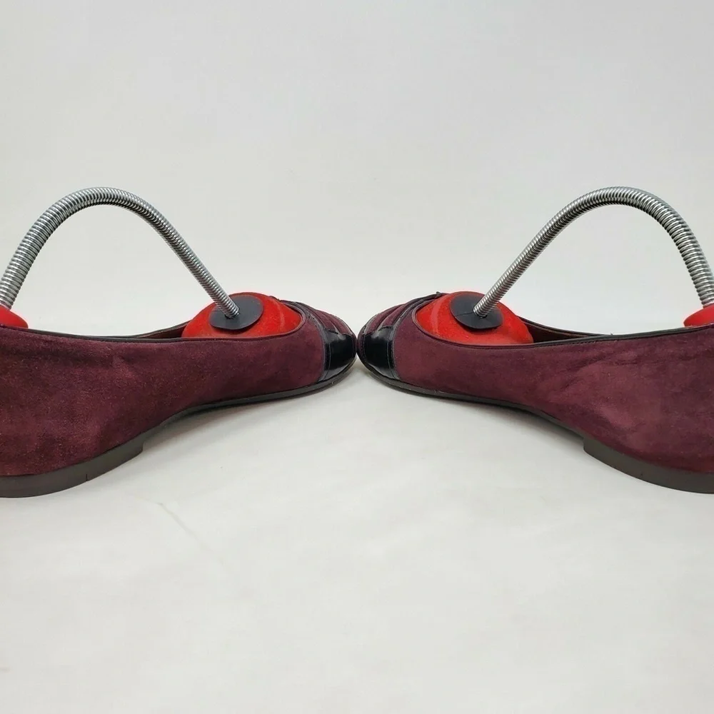 Marc By Marc Jacobs Suede Leather Ballet Flats Maroon Size 37.5 7.5
